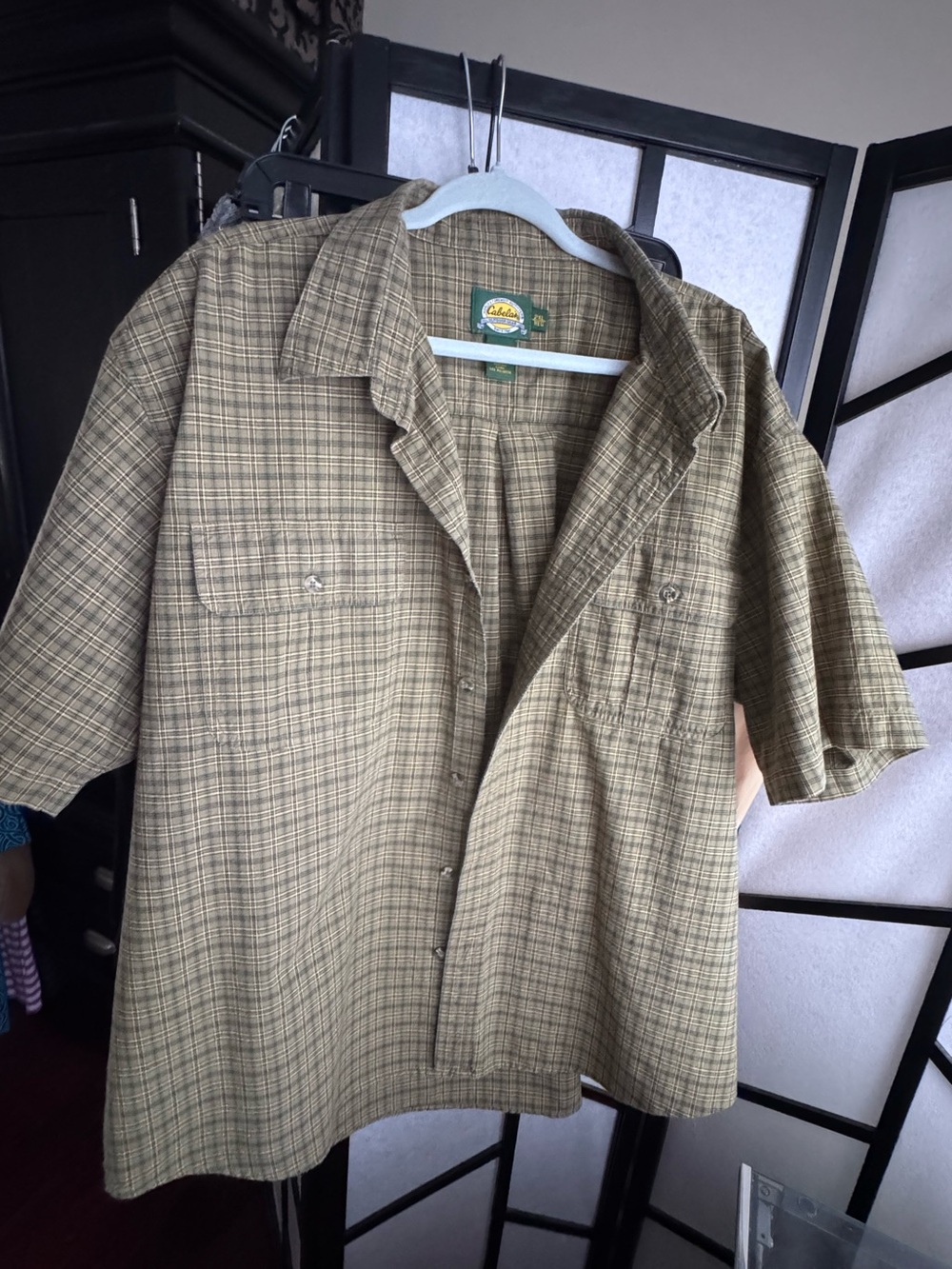 Short sleeve Cabela’s plaid shirt